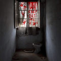 Halloween Window Decorations, Scary Bloody Handprint Footprint Vinyl Wall Decals Window Clings. 