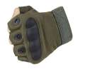 Outdoor Gloves Half Finger Hard Army Green. 