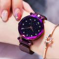 New Laxurius Looking 2023 Magnet Buckle Starry sky Quartz Watches For Girls & Women - Magnetic Chain Belt Analog Watch. 