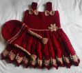 Handmade Crochet Dress Set for baby girls/Crochet Frock for baby girls/Crochet Clothes for Baby Girl/Crochet Woolen Frock/Cap and Shoes. 