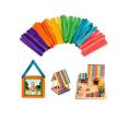 Pack of 100 Large Colored Craft Sticks Ice Cream Sticks Wooden Popsicle Sticks for DIY Craft Creative Designs Children Education (Length - 6 Inches Width - 20 mm). 