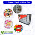 25 Drawer Wall Mounted Plastic Cabinet Box Electronic Components Box Medicine Box Jewelry Box by Electrica. 