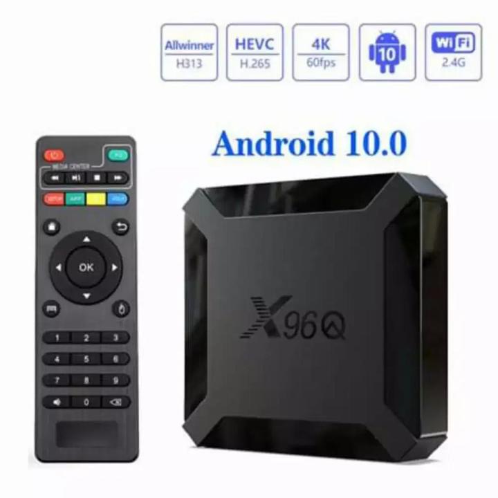 Smart Box X96Q Mini Quad Core 2g+16g 4K 60FPS ANDRIOD 10V,Newest Android 10.0 Allwinner H313 Quad Core ARM Cortex A53 TV Set Top Box Support 4 Android box tv 4K Quad Core with Old TV shows  IPTV Games Set