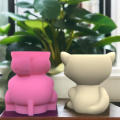 Plant Pot Silicone Mold | Cute Animal Shape Succulent Flowerpot Planter Concrete Moulds | DIY Cement Molds Flower Pot Crafts Garden Decoration for Home Decor. 