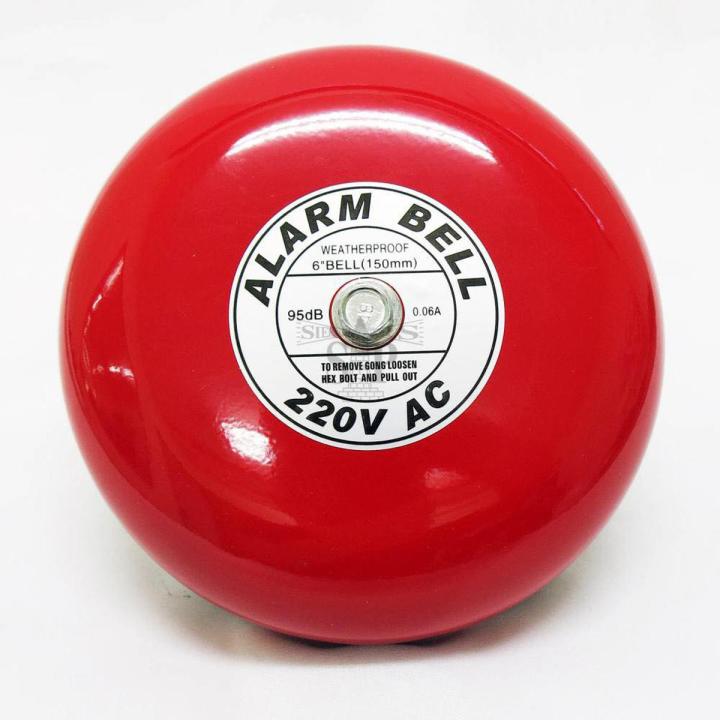 220v  150mm 6" Diameter Metal Electric Round Alarm Bell Red