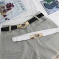Fashion Thin Elastic Belt Female Metal Double Buckle Waistband Women Cinch Waist Seal Cummerband Clothing Accessories. 
