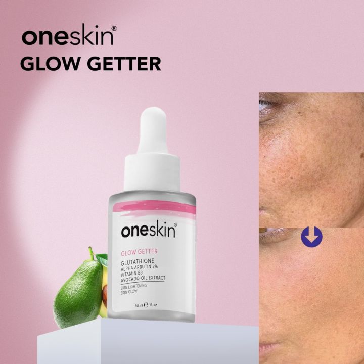 Oneskin Glow Getter - Glutathione Alpha Arbutin 2%, Vitamin B3, Avocado Oil Extract - 30ml