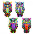 Metal Owl Sculpture Vibrant Handcrafted Hanging Ornament for Colorful Wall Decor. 