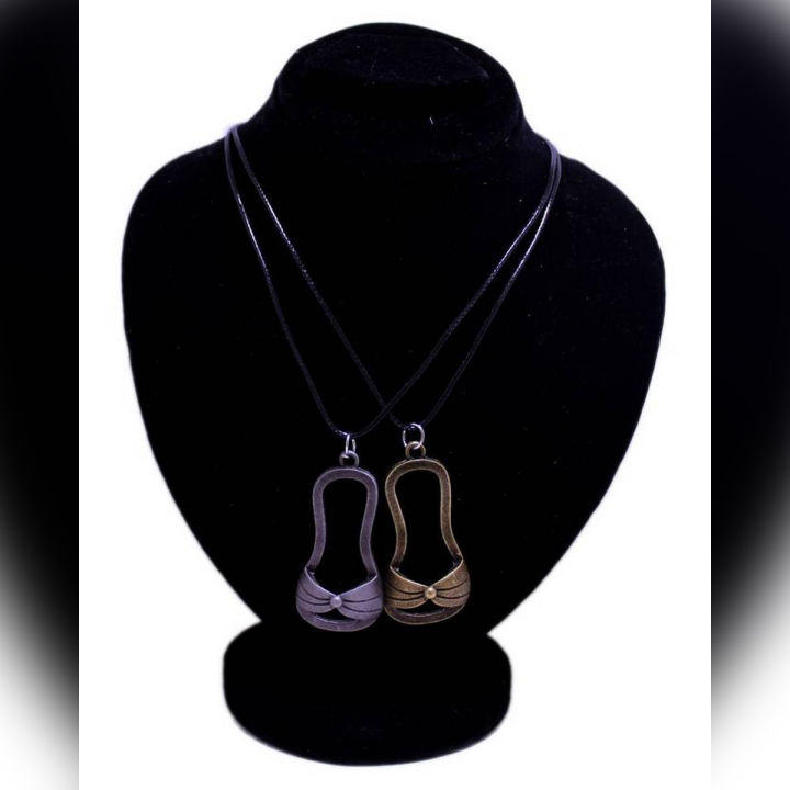 Pack of 2 - Silver & Golden Sandal Pendant - SOZ-199