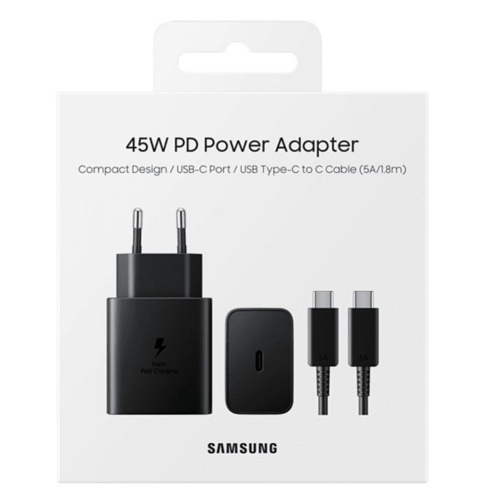 Original Samsung_45W Super Fast Charger With Type-C to Type-C Cable | PD Charger For all Mobile Phones - Global Certified | 100% Original Samsung 45W Super Fast Charger with Type C to Type C Cable (Global Certified Charger) Pd Charger For all Mobile Phone