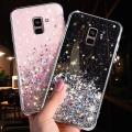 For Samsung Galaxy A8 Plus 2018 Back Cover Luxury Shiny Glitter Gold Foil Space Starry Cases Clear Soft Silicone Bumper Full Protection Mobile Phone Case for Girls Boy. 