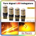 CANBUS LED Turn Signal Indicator Light Bulbs For Car (Pack of 4) 7440 T20 7443 Waterproof, High Quality, Super Brightness Hazard / Blinker led Lights. 
