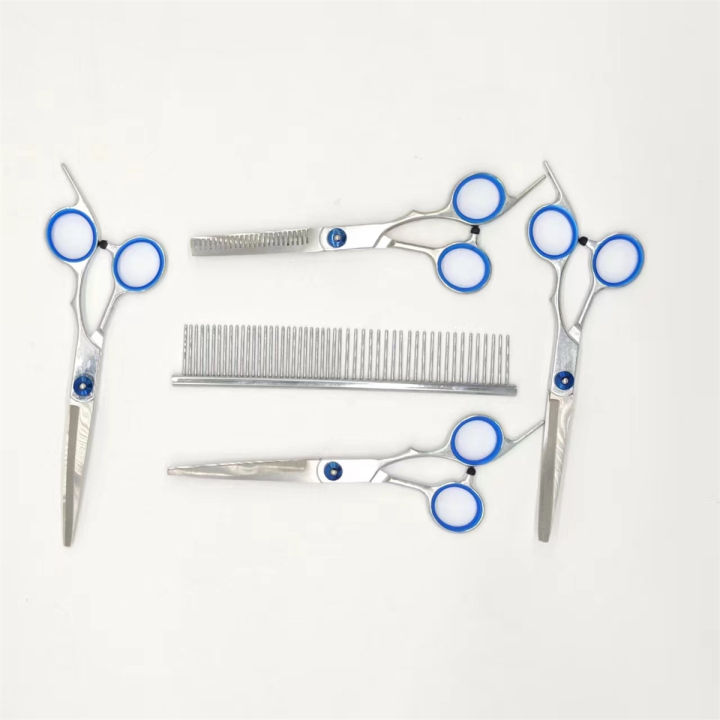 Professional Dog Grooming Scissors With Safety Tips Heavy Titanium Stainless Steel Up-Curved Pet Grooming Scissors