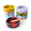 Silica Gel Circular Ashtray Psychedelic Soft Round Silicone Smoke Cup Holder Custom Made Ashtray Tray Holder. 