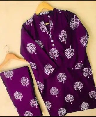Shah g Classy Collection Stitched New Leaf Print Linen 2pc trendy printed dress/suit for women and girls