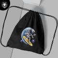 Astronaut Space Black Drawstring Bag For Boys & girls. 