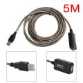 5M USB 2.0 Male To Female Built-In IC Dual Shielding USB Extension Cable. 