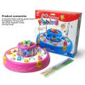Double-Layer Electric Spinning Fishing Game With Music Light 4 Magnetic Fishing Rods. 