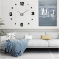 Wooden Large Wall Clock Self-Adhesive Angel Time Sticker DIY 3D Clocks Digital Watch for Living Room Home Decor - Wooden Wall Clock's. 