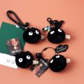 Cute Small Black Charcoal Ball Plush Key Chain Wizard Key Chains Japan Anime Keyrings Lovely Pendant for Girls Bag Jewelry. 
