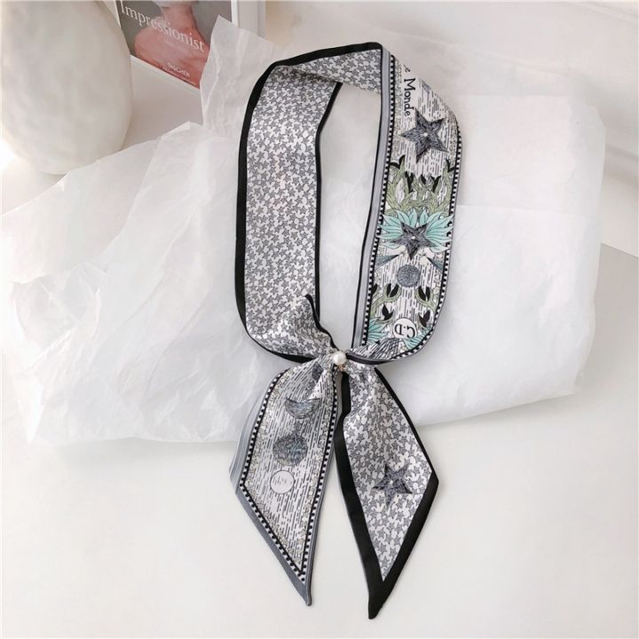 NEW Korea Skinny Scarf Women Silk Scarf Small Handle Bag Ribbons Female Head Scarves & Wraps For Ladies