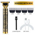 Rechargeable Electric Hair Clipper Trimmer for Men – Professional Beard Trimmer, Mustache Groomer, Hair Cutting Machine with Adjustable Comb, Low Noise, Cordless USB Charging Vintage T9 Hair Trimmer –. 
