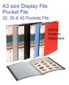 A3 size Display Plastic Sheet file Book Clear Pockets can display multicolor. 