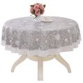 Waterproof Tablecloth-1 * round tablecloth-Light gray & white. 