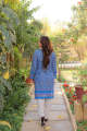 Khayaal Lawn Stitch Azura Blue Hand Block Print Shirt 1 PC. 