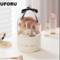 AJM   Luxury 360 Degree Rotating Makeup Brush Holders, with lid clear makeup brush organizer holder caddy,Rotating Dustproof Make Up Brushes Container with Clear Acrylic Cover,for Lipsticks, Bathroom Vanity, Dresser. 