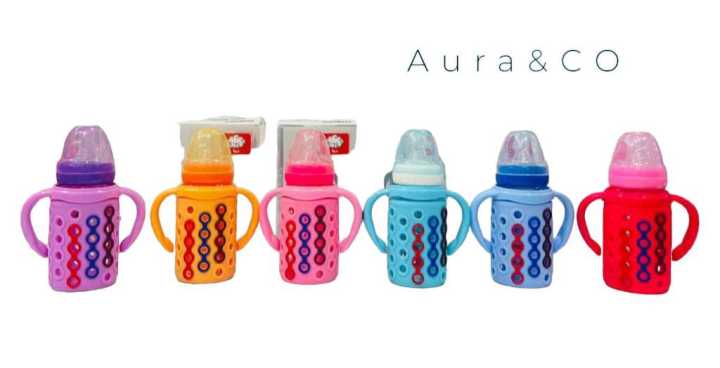 Yes Baby Glass Feeder 120ml 4oz Multi Color