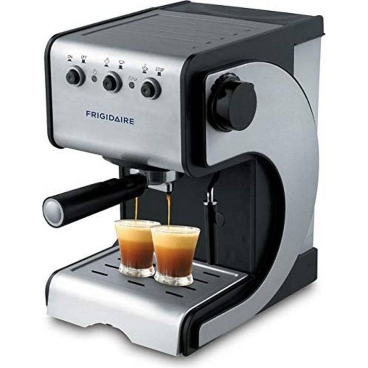 Frigidaire Espresso and Cappuccino Maker with Stainless Steel Decoration Panel, 220 to 240-volt Silver - FD7189