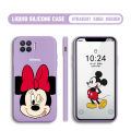 BILI for OPPO F17 Pro / A93 2020 / Reno4 F Back Cover Big Head Minnie Multicolor Liquid Silicone Phone Case Soft Square Lens Protection Phone Cases. 