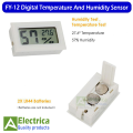 FY-12 Embedded Temperature And Humidity Sensor with wire Mini LCD Digital Hygrometer Indoor Temperature Gauge Humidity Meter Tape Probe by Electrica. 