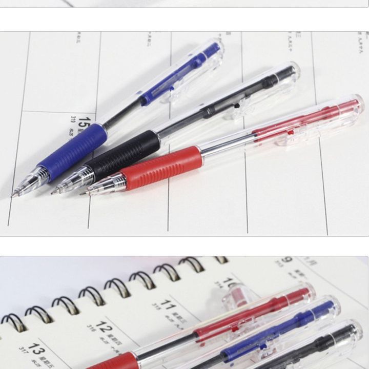 Ballpoint Custom Transparent Ballpoint Pen Plastic Ball-point Pen Red  Blue And Black Colors