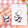 Cartoon New Panda Keychain Cute Backpack DIY Decorative Pendant Car Key Chain Panda Acrylic Accessories Qoddess. 
