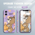 Jizetin for OPPO A36 / OPPO A76 Back Cover Tom and Jerry Design Silicone Phone Case Square Camera Protective Phone Cases. 