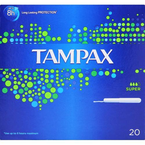 Tampax Card Board applicator Tampons Super for periods and menses care - 20 tampons inside - for medium flow