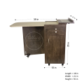 Iron Stand Folding With Storage Cabinet & Wheels Including Brakes - Wooden Iron Stand - Ironing Board Foldable - Adjustable. 