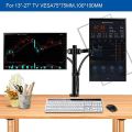 LB-T022 Double Screen Stand - Fully Adjustable Computer Monitor Desk Mount Arms, Supports Monitors Up To 32 KG, Max 100 x 100 VESA, Rotation & Tilt, Black. 