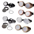 Cosplay Vintage Victorian Rivet Gothic Steampunk Unisex Cool Men Women Welding Goggles Cosplay Vintage Glasses Eyewear. 