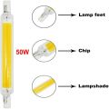 NEW LED R7S 118MM 50W Superbright Powerful Spotlight 78mm118mm AC220V 110V COB Lamp Bulb Glass Tube Replace Halogen Lamp Light. 