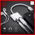 iPhone headphone 2 in 1 Jack Adapter Lightning to 3.5 mm Earphone Audio Convertor for headphones and charger with Aux Cable. 