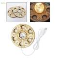 LED Light Base Pedestal Wooden Display Base Stand for 3D Crystals Vase. 