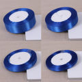 Royal Blue 25 Yards Silk Satin Ribbon Wedding Party Decoration Gift Wrapping Christmas New Year Apparel Sewing Fabric DIY MJ. 