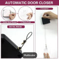 Self Adhesive Automatic Door Closer with Screws - Punch Free, Spring Powered, Strong Spring Pull (800g), 1.2meter Steel Wire - Easy Install for Home, Office, Wooden & Glass Doors. 