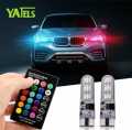 SMDs LED Remote Control Car Parking Light Bulbs RGB LED 2PCs. 
