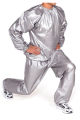 Heavy Duty Fitness Weight Loss Sweat Sauna Suit Exercise Gym Anti-Rip Silver XXXL. 