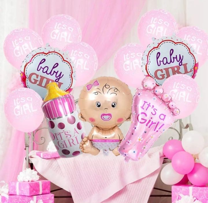 It’s a Girl and It’s a Boy 5Pcs Baby Balloons Set for Baby Girl or Baby Boy Best Foil Balloons for Baby Shower, 1st Baby Born, Welcome Baby, and other baby celebrations.