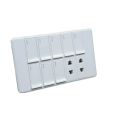 8-Gang ECM Metal Switch Board with 2 Sockets. 